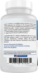 No artificial colors flavors or preservatives label for Best Naturals Acetyl L-Carnitine