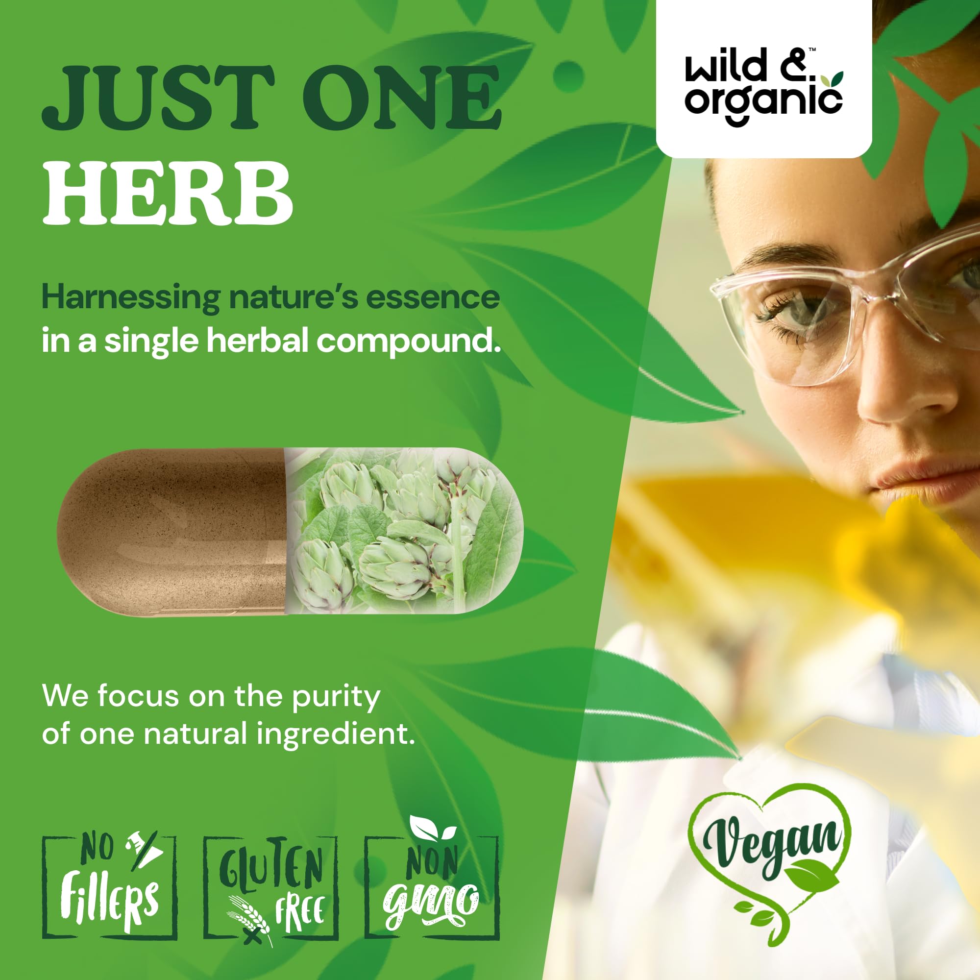 No fillers and non-GMO artichoke supplement label