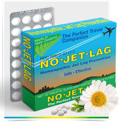 Front view of No Jet Lag remedy pack