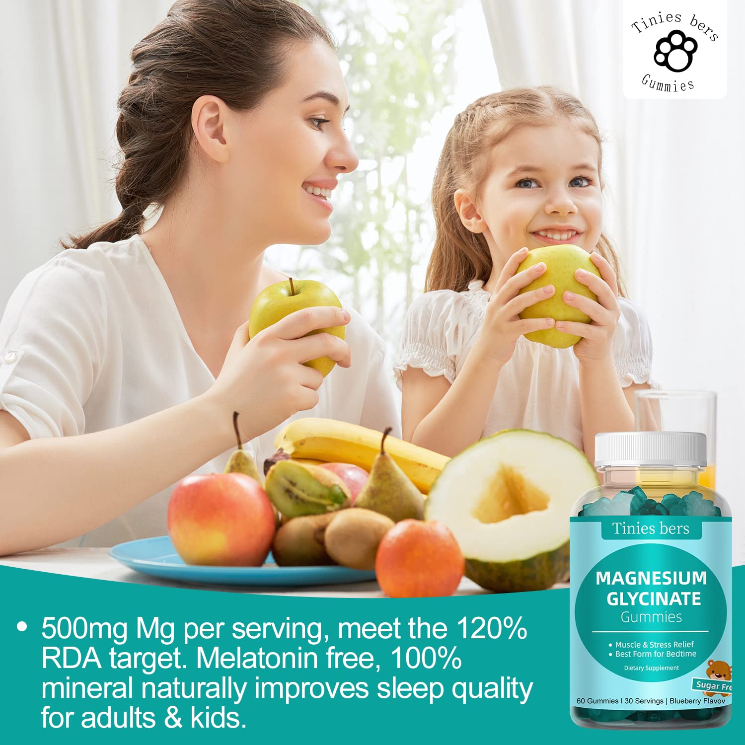 Bottle label indicating no melatonin in the supplement