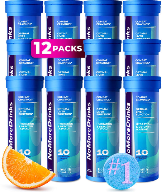 NoMoreDrinks supplement bottle against white background