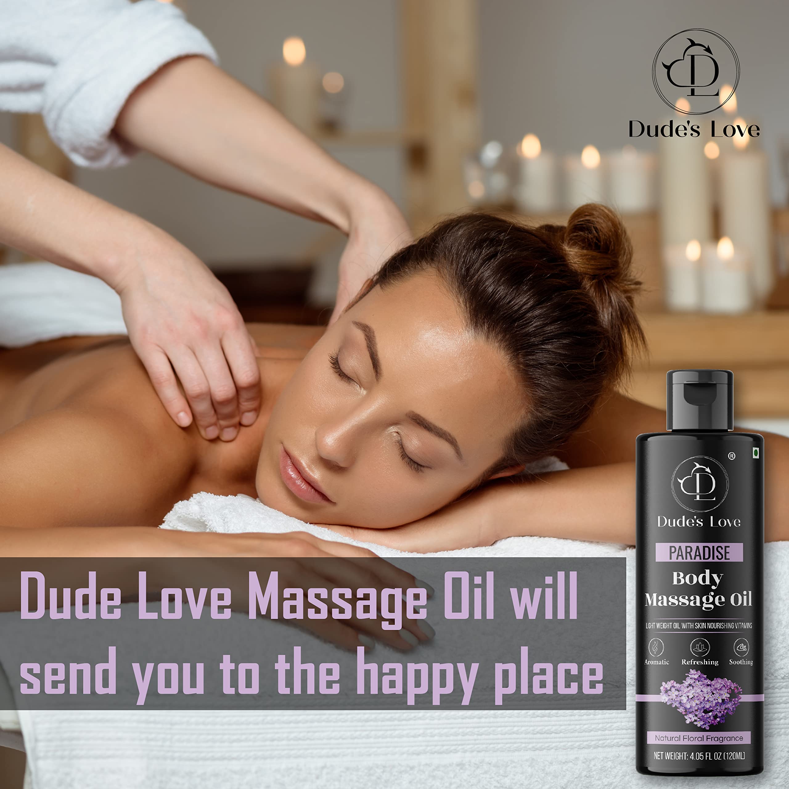 No stain, non-sticky massage oil formula.