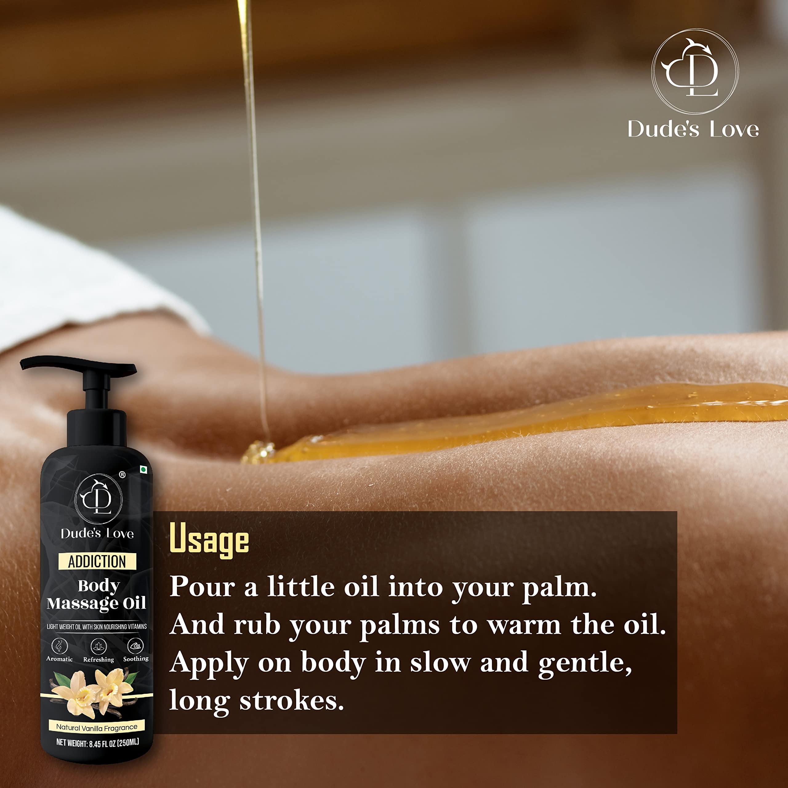 No-stain, non-stick massage oil bottle