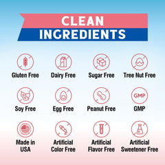 Label showing no sugar, vegan and allergen-free
