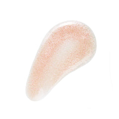 Swatch of No7 Sparkling Rose lip gloss on lips with lasting moisture