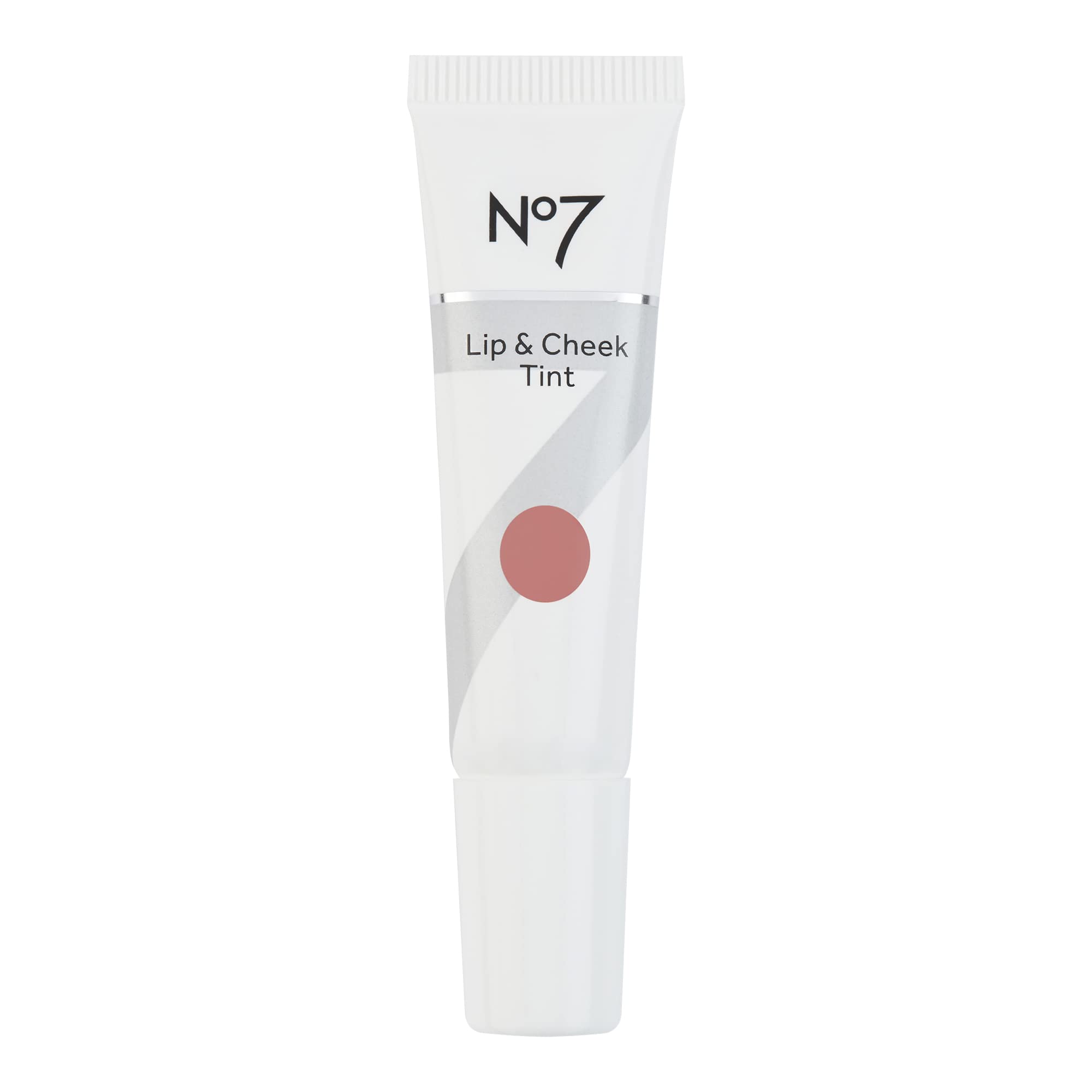 No7 Lip & Cheek Tint Coral Rose swatch on skin for a natural rosy glow.