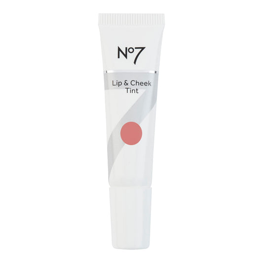 No7 Lip & Cheek Tint Coral Rose swatch on skin for a natural rosy glow.