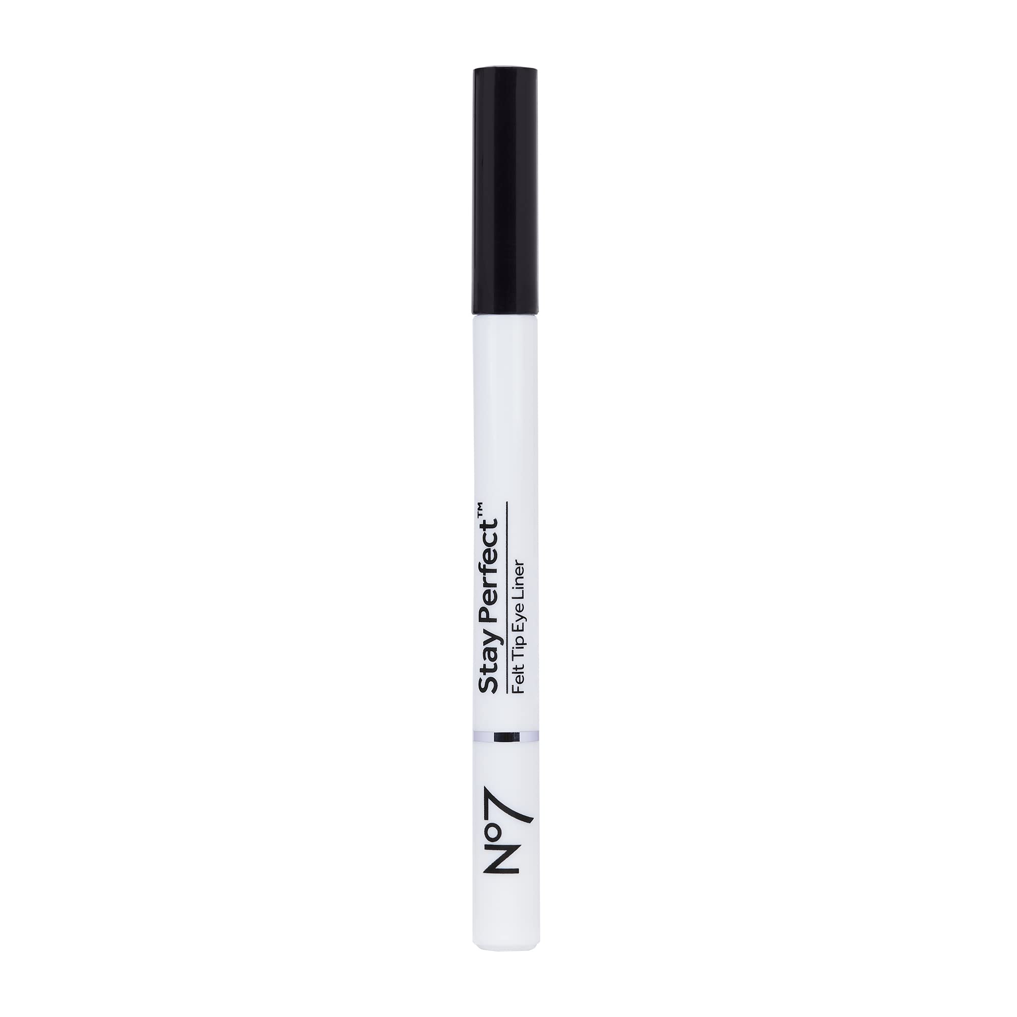 No7 Stay Precise eyeliner bottle with precision tip for a controlled cat-eye look.