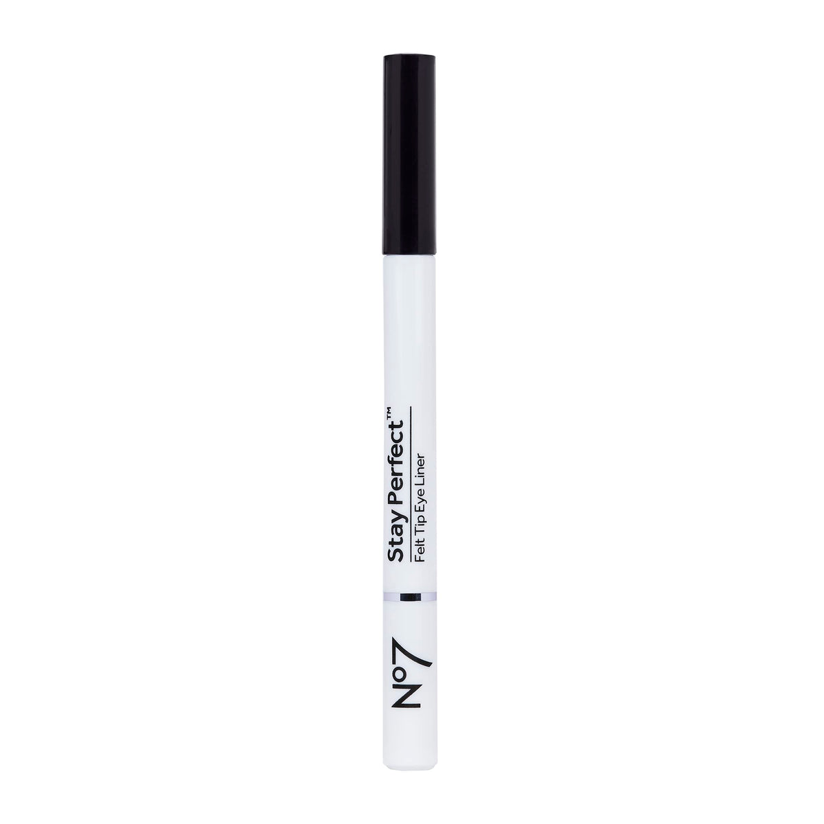 No7 Stay Precise eyeliner bottle with precision tip for a controlled cat-eye look.