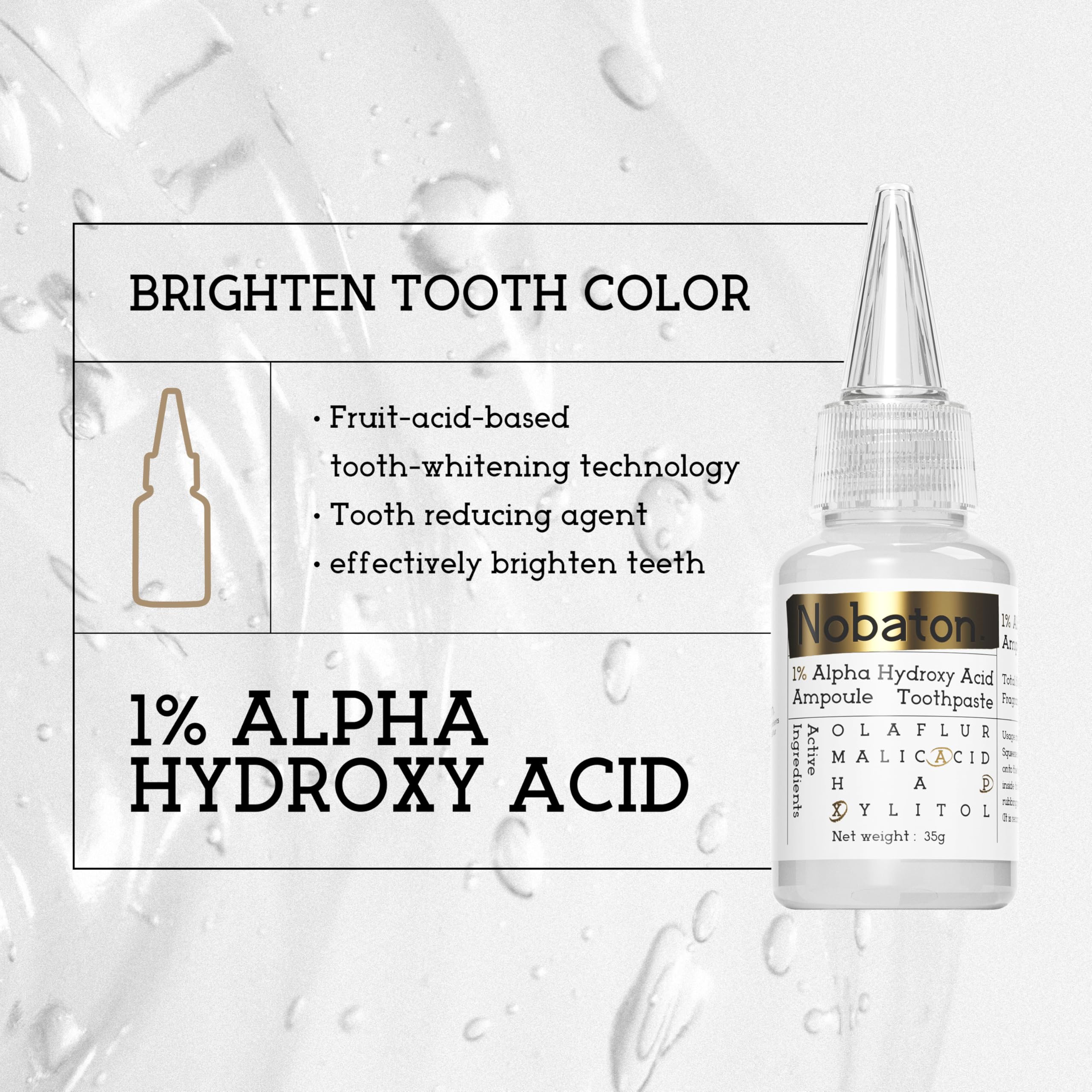 Close-up of Nobaton’s lightweight liquid-serum ampoule texture