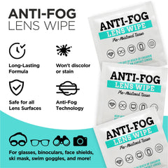 Individually wrapped Noble Anti-Fog wipes