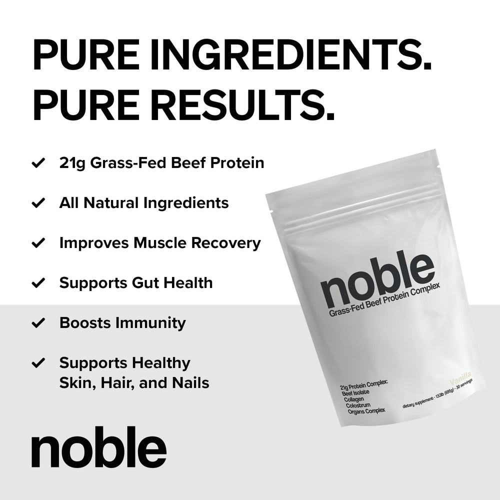 Close-up of vanilla beef protein powder scoop