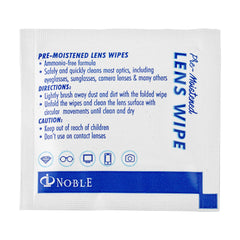 Close-up of a 5x6 inch Noble lens wipe