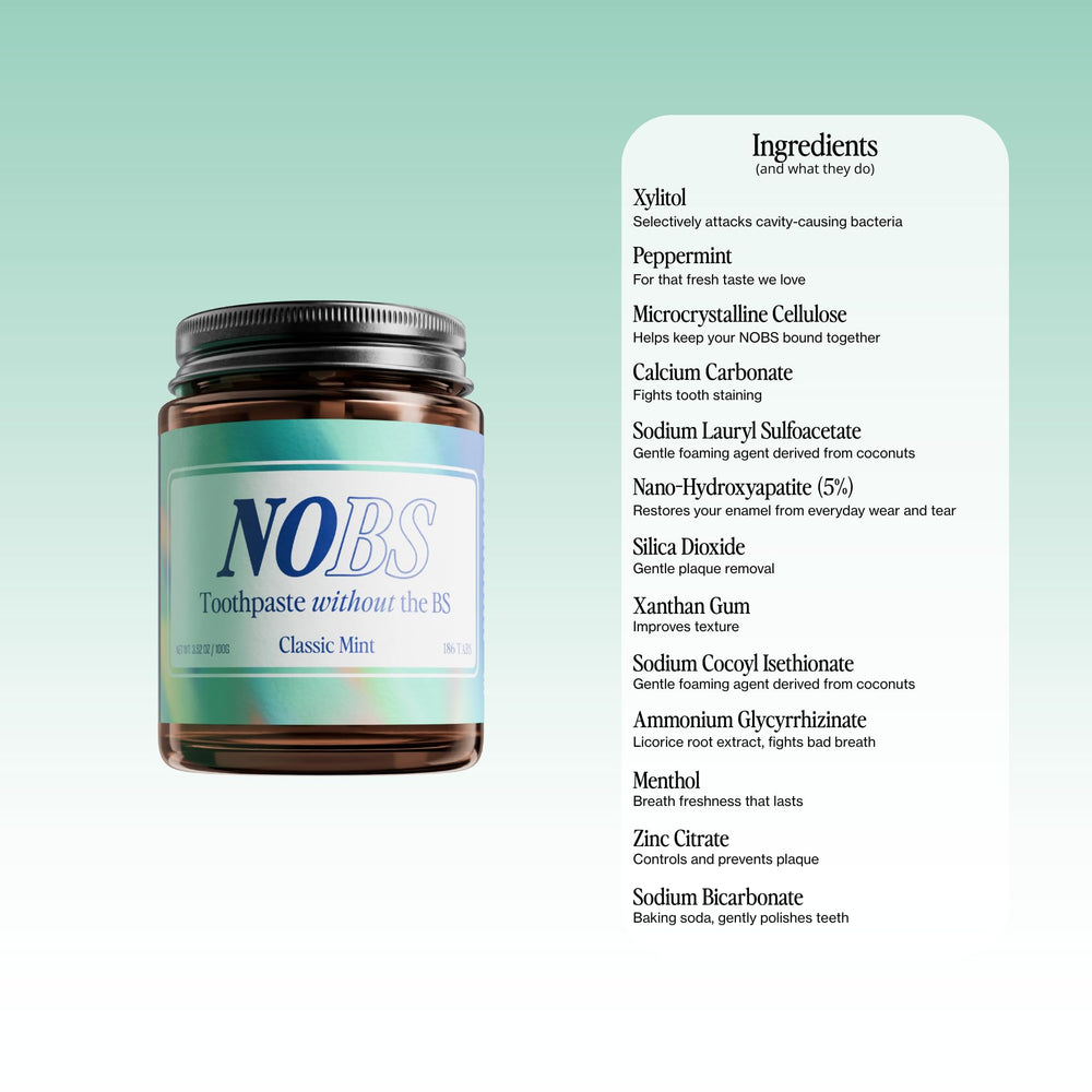 Environmentally friendly packaging concept for NOBS toothpaste tablets