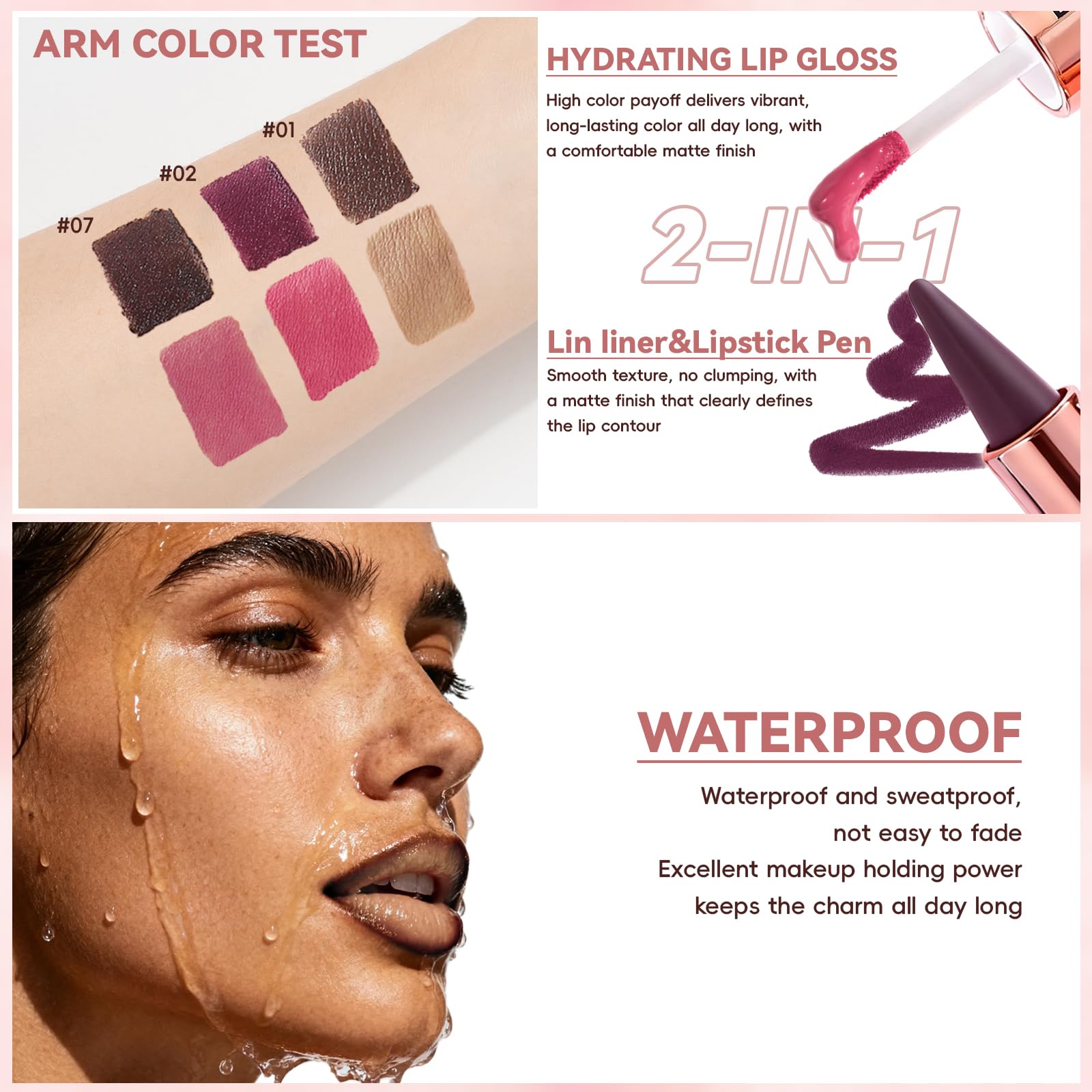 Noerrors lip combo pen hydrating formula keeps lips comfortable throughout wear.