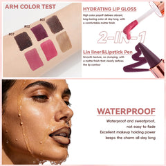 Noerrors lip combo pen hydrating formula keeps lips comfortable throughout wear.
