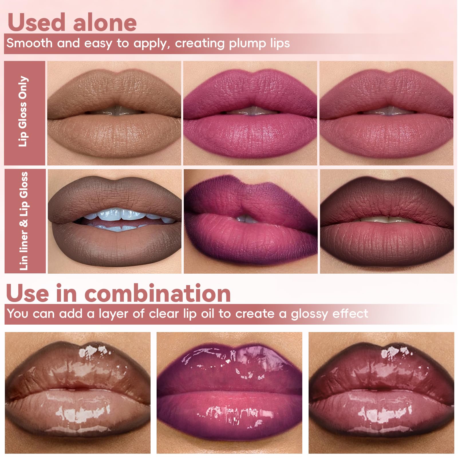 Noerrors lip combo pen nude brown pink shade suits versatile everyday looks.