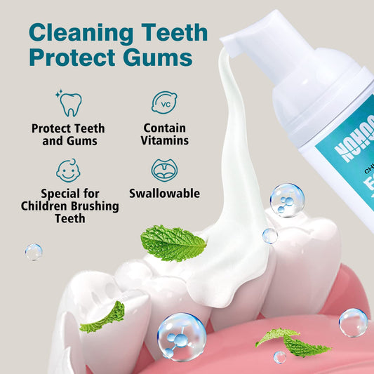 Two NOHOO fluoride-free toothpaste bottles for kids
