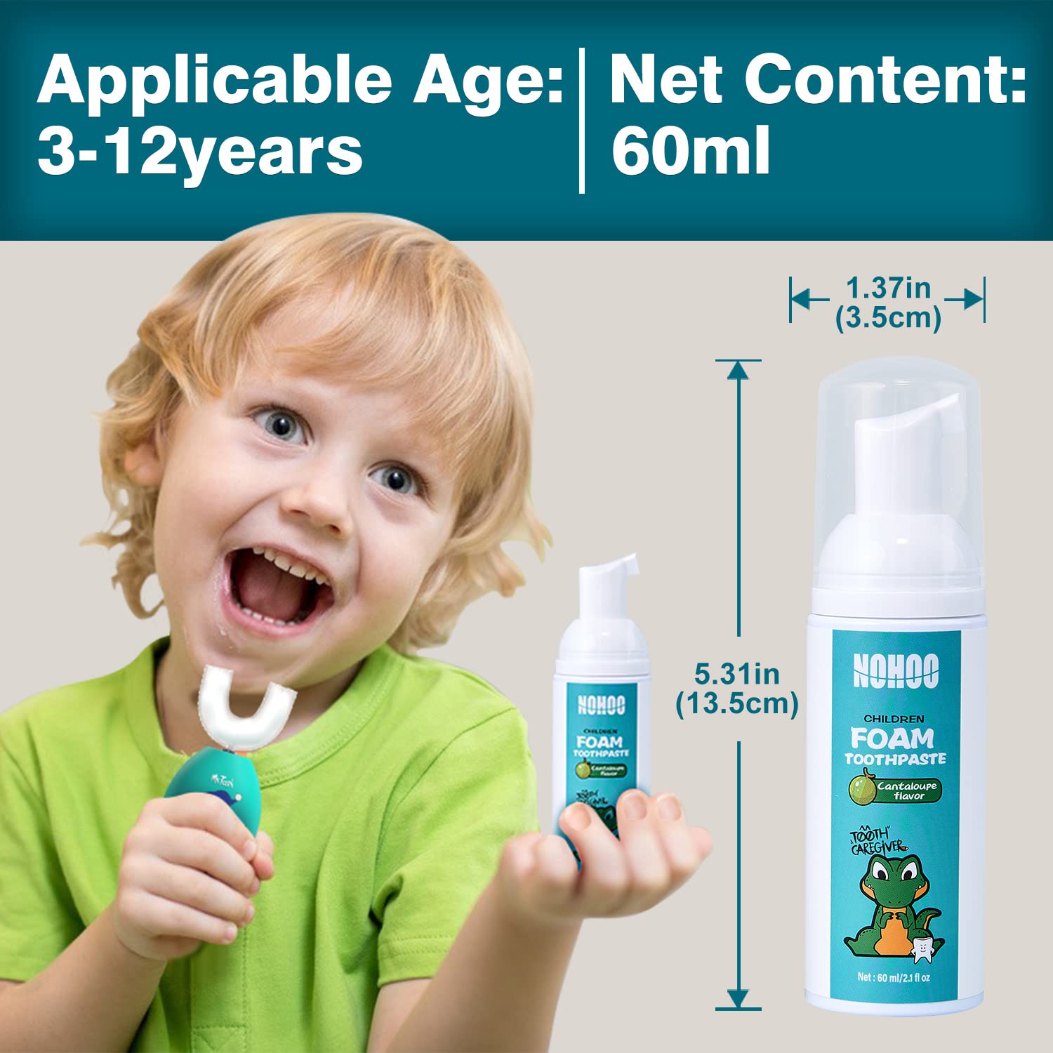 Cantaloupe flavor concept for NOHOO kids toothpaste