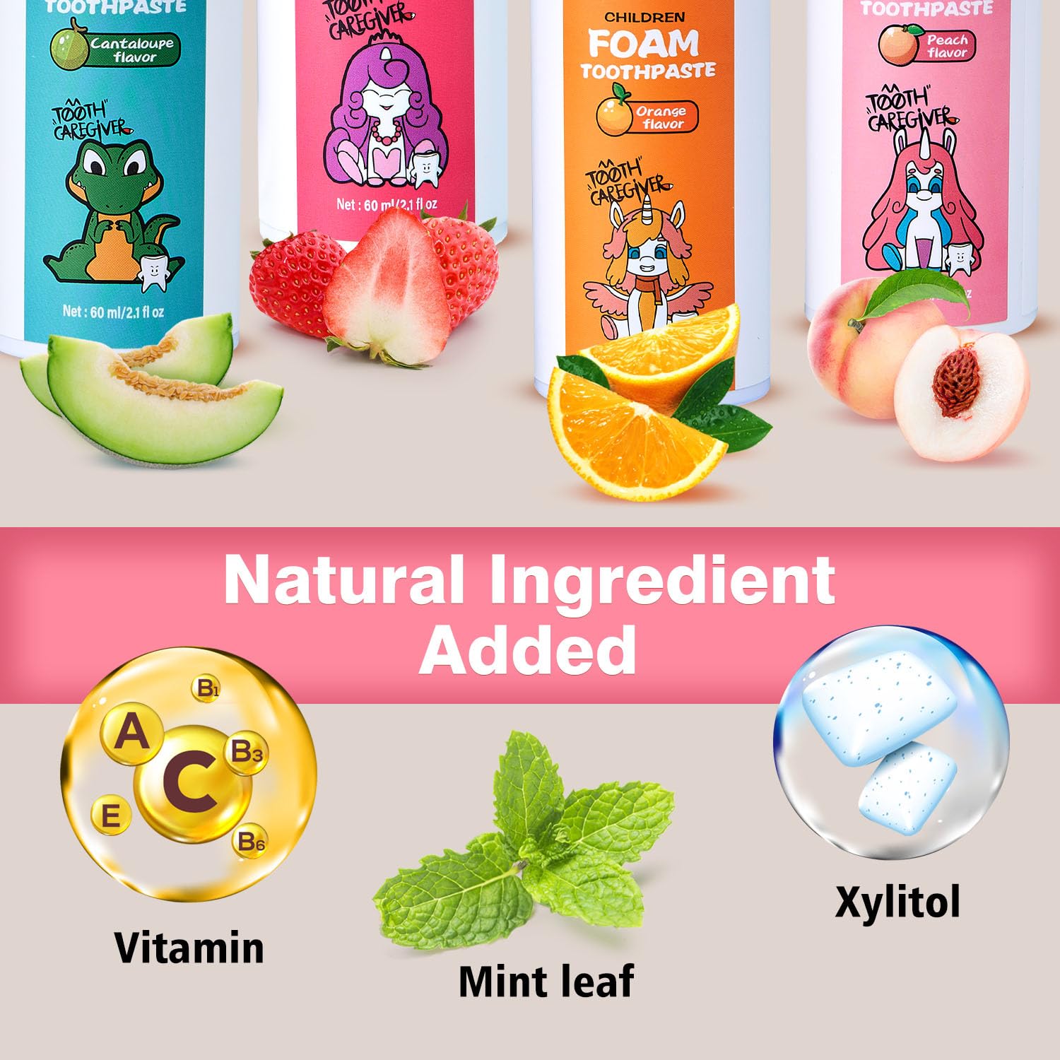 Illustration of natural peach flavour and ingredients