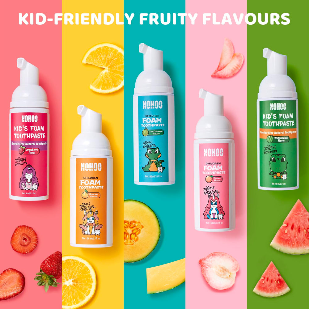 Travel-friendly NOHOO toothpaste pump design for kids