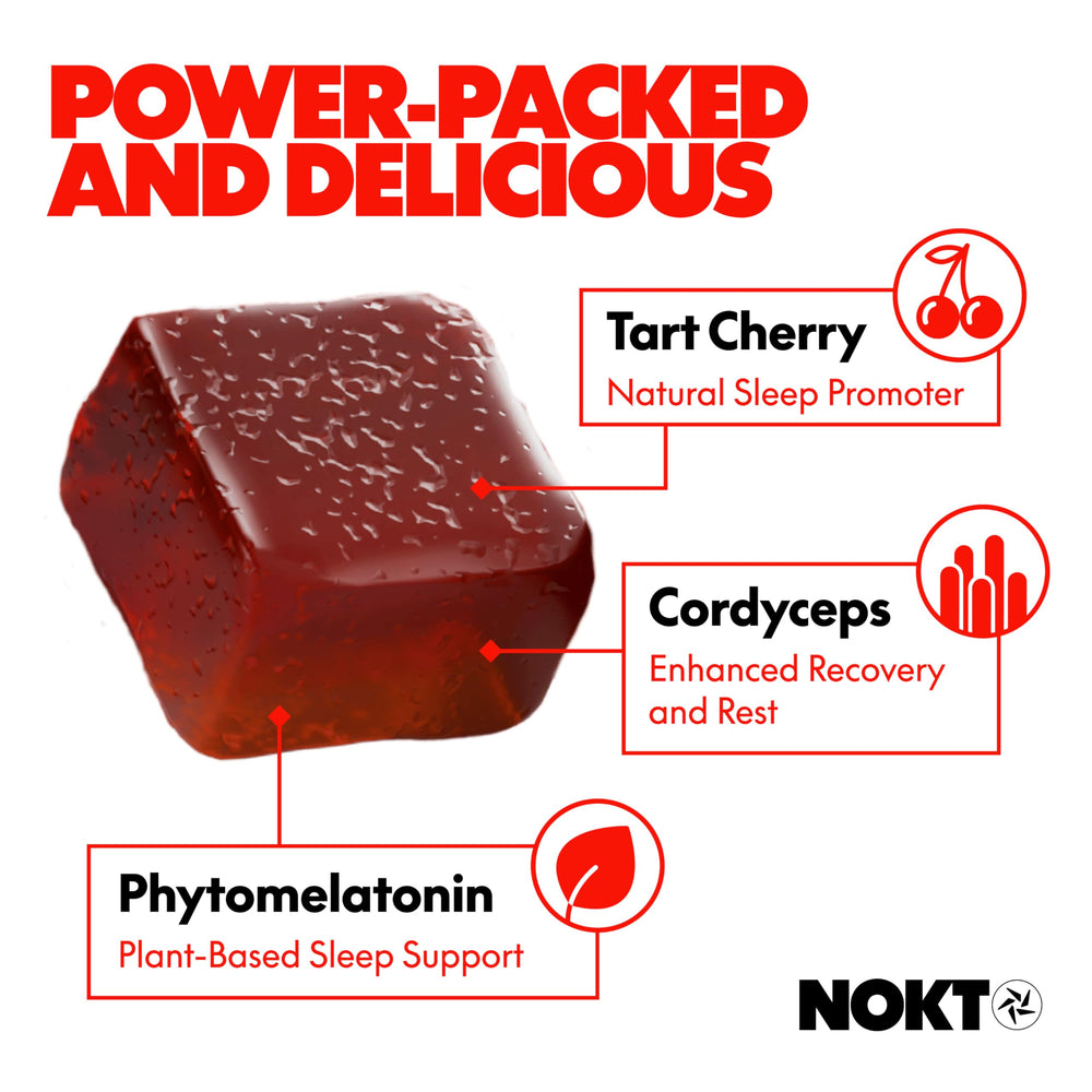 NOKT Sleep Gummies ingredients panel and vegan formula