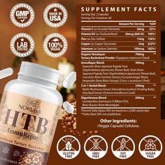 Close-up of the Nokuba Immune Support 14-in-1 formula label