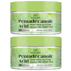 Nokuba Pentadecanoic Acid 300mg bottle shown for easy daily supplementation.