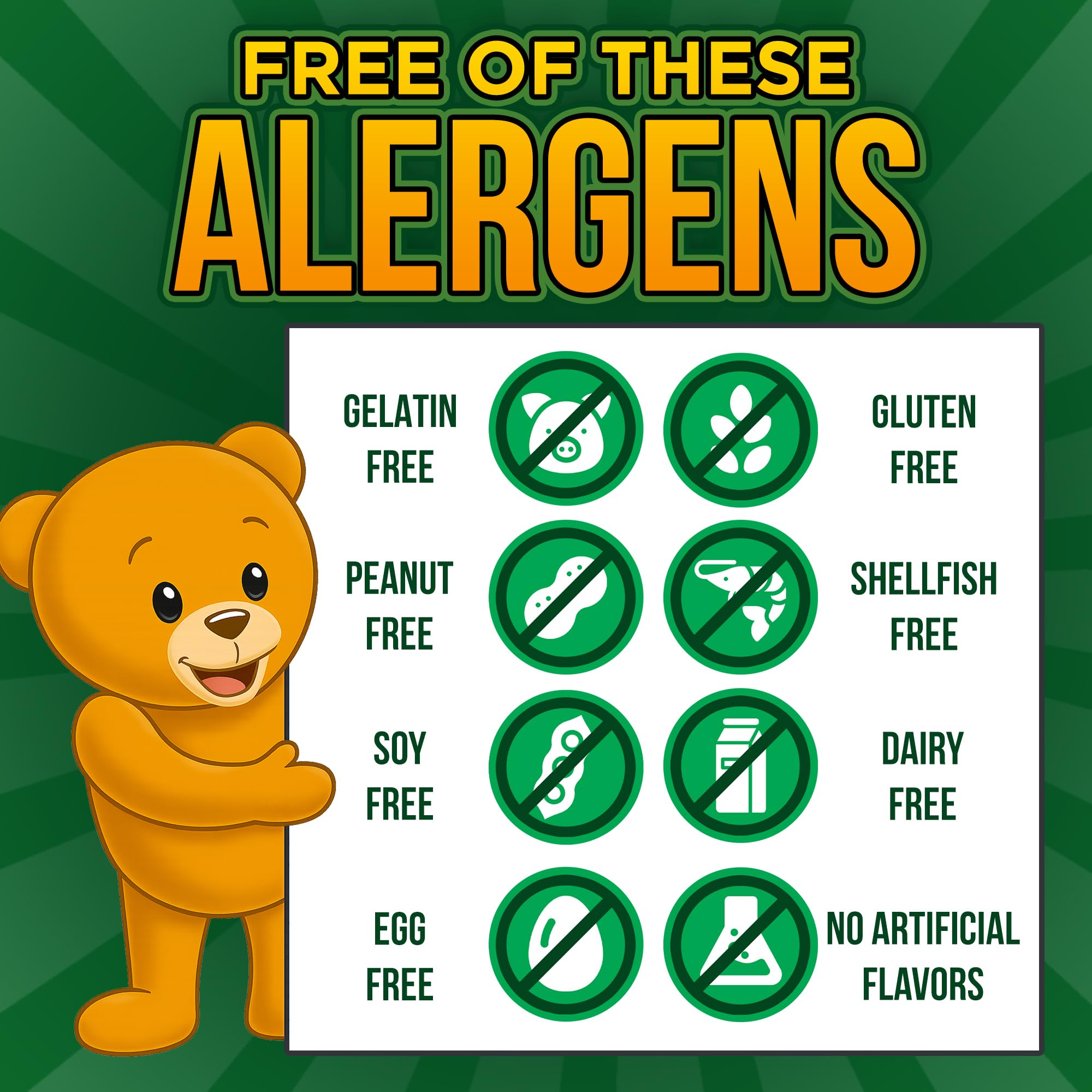 Nommy Bears vegetarian, gluten-free and allergen-free gummy