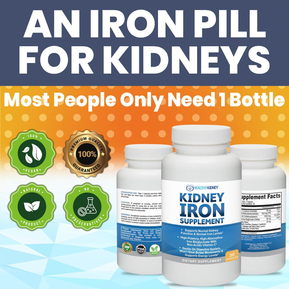 Non-acidic vitamin C for kidney-friendly iron absorption