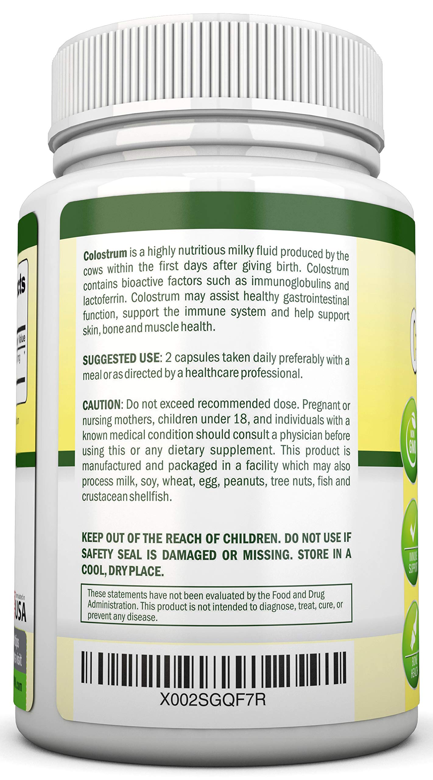 Non-GMO colostrum from US dairy cows