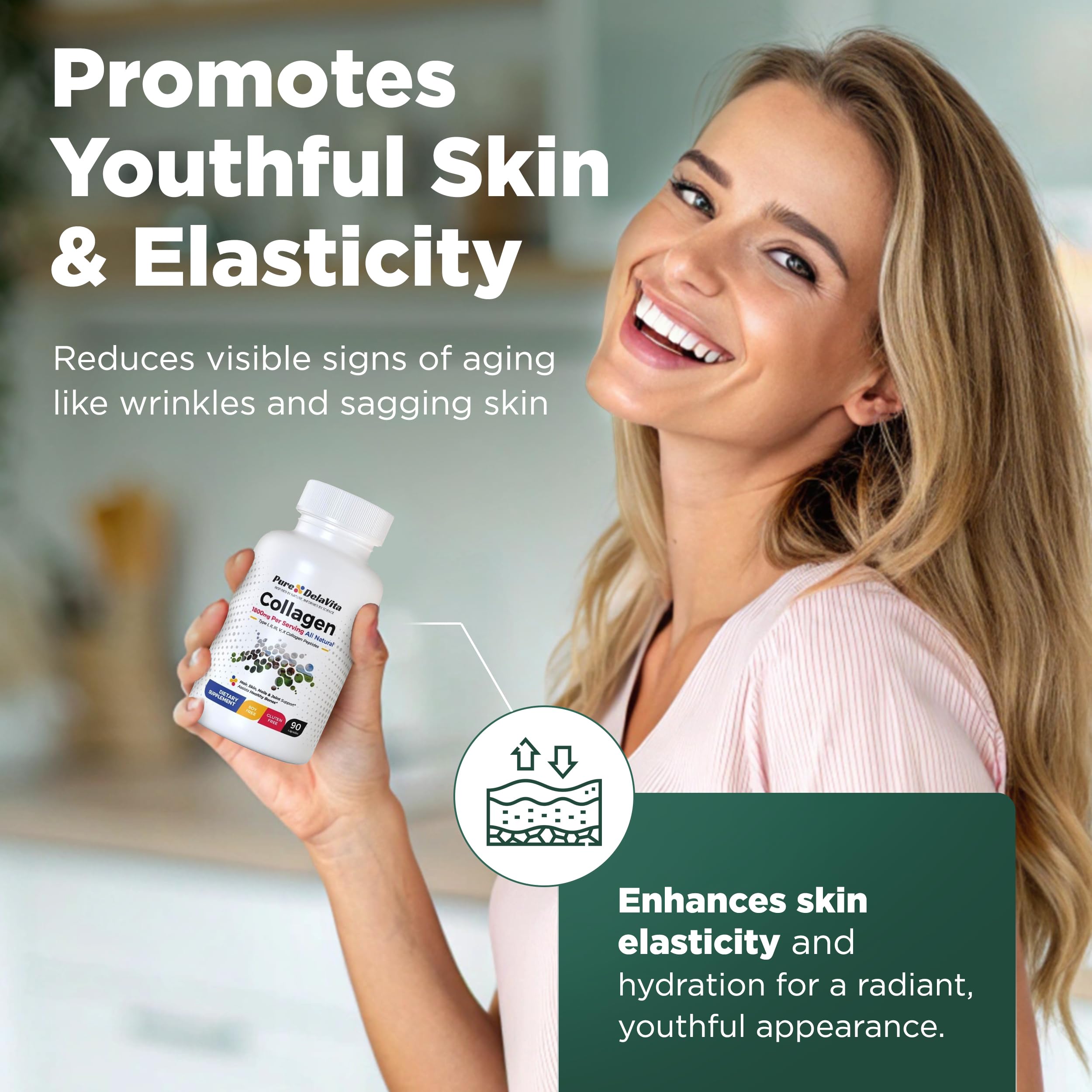 Non-GMO, gluten-free collagen capsules