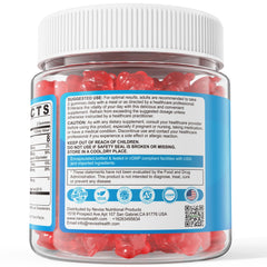 Non-GMO, gluten-free and cGMP certification badges on packaging