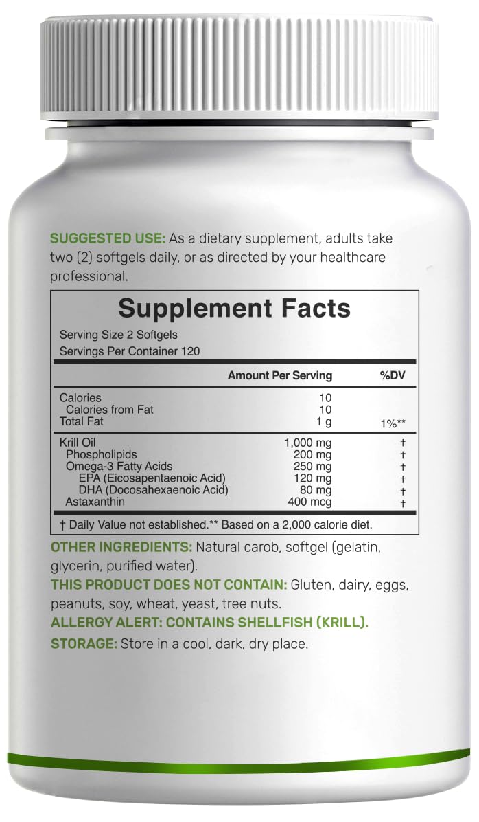 Non-GMO, gluten-free krill oil ingredients list