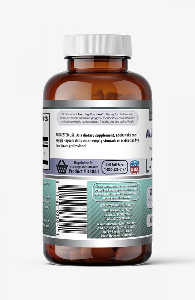 Non-GMO gluten-free L-Theanine supplement packaging
