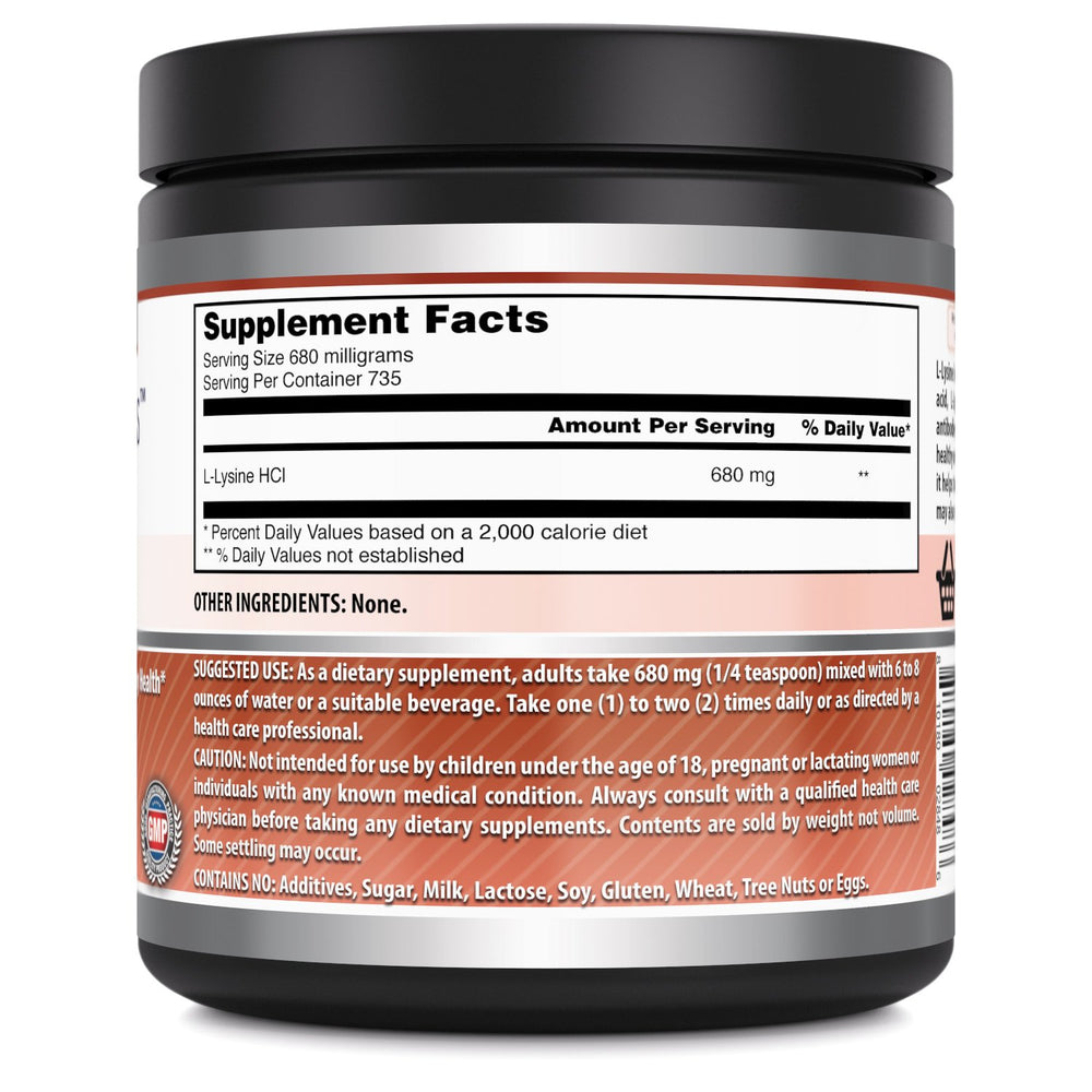 Non-GMO and gluten-free label for L-Lysine powder