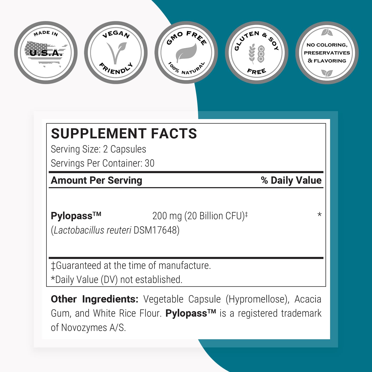 Non-GMO and gluten-free product label