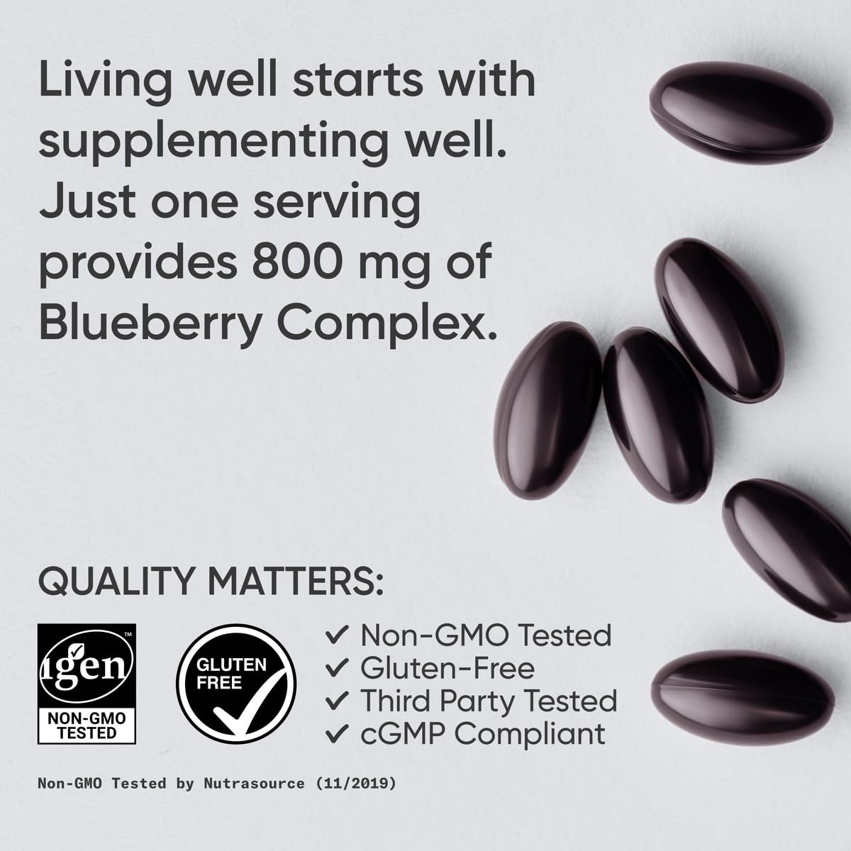 Non-GMO and gluten-free label on the product packaging