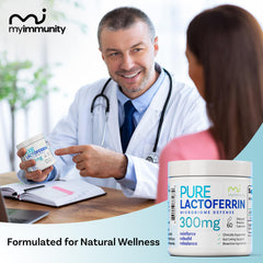 Non-GMO and gluten-free lactoferrin capsules packaging