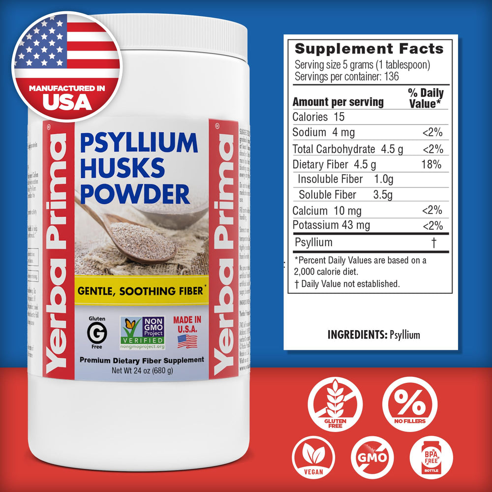 Non-GMO, gluten-free, Paleo & Keto-friendly psyllium husk