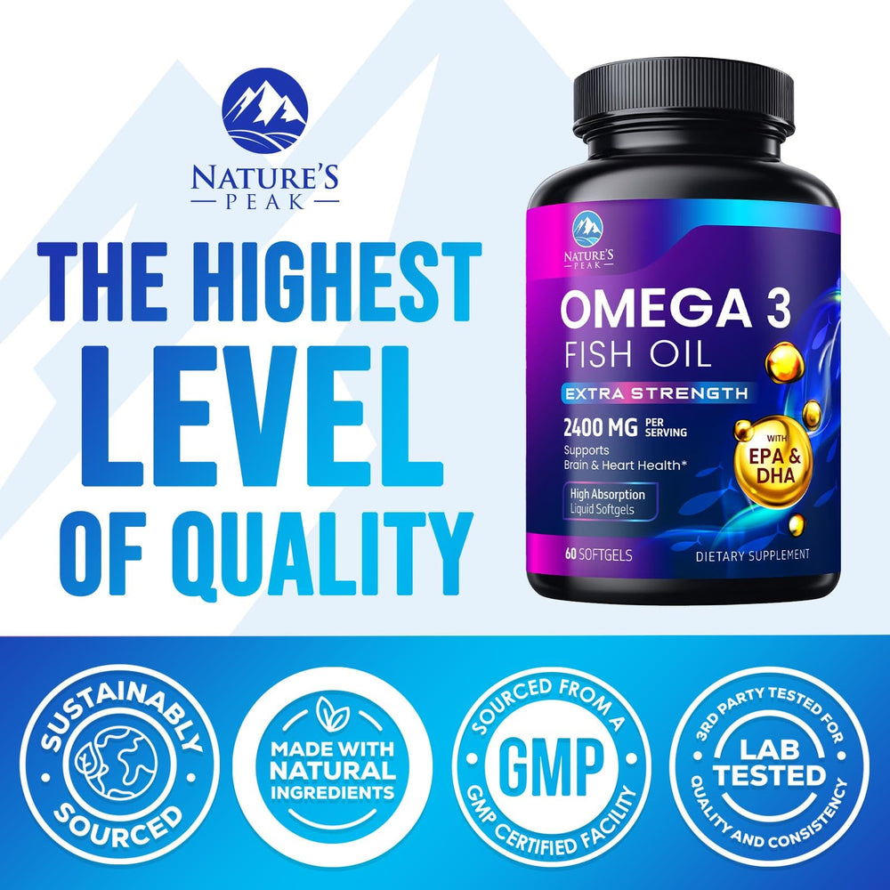 Non-GMO gluten-free omega-3 supplement bottle label