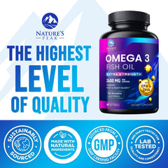 Non-GMO gluten-free omega-3 supplement bottle label