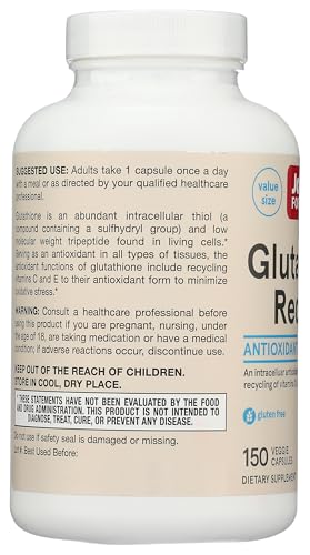 Non-GMO, gluten-free, vegan icons for Jarrow Glutathione
