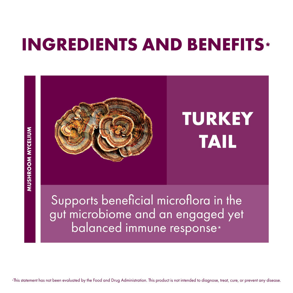 Non-GMO, gluten-free, vegan mushroom supplement