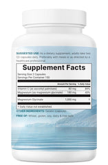 Non-GMO, gluten-free magnesium supplement label