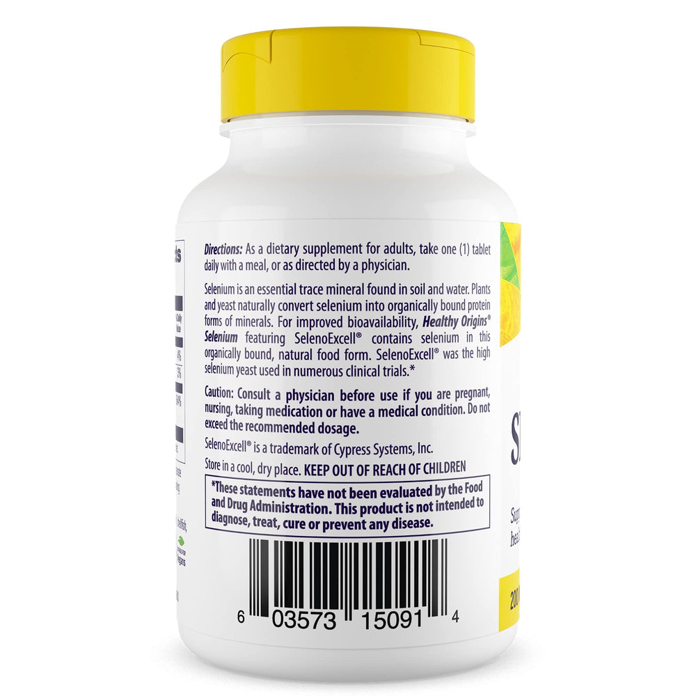 Non-GMO, gluten-free selenium supplement label
