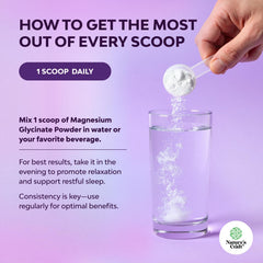 Label showing non-GMO and gluten-free magnesium glycinate powder