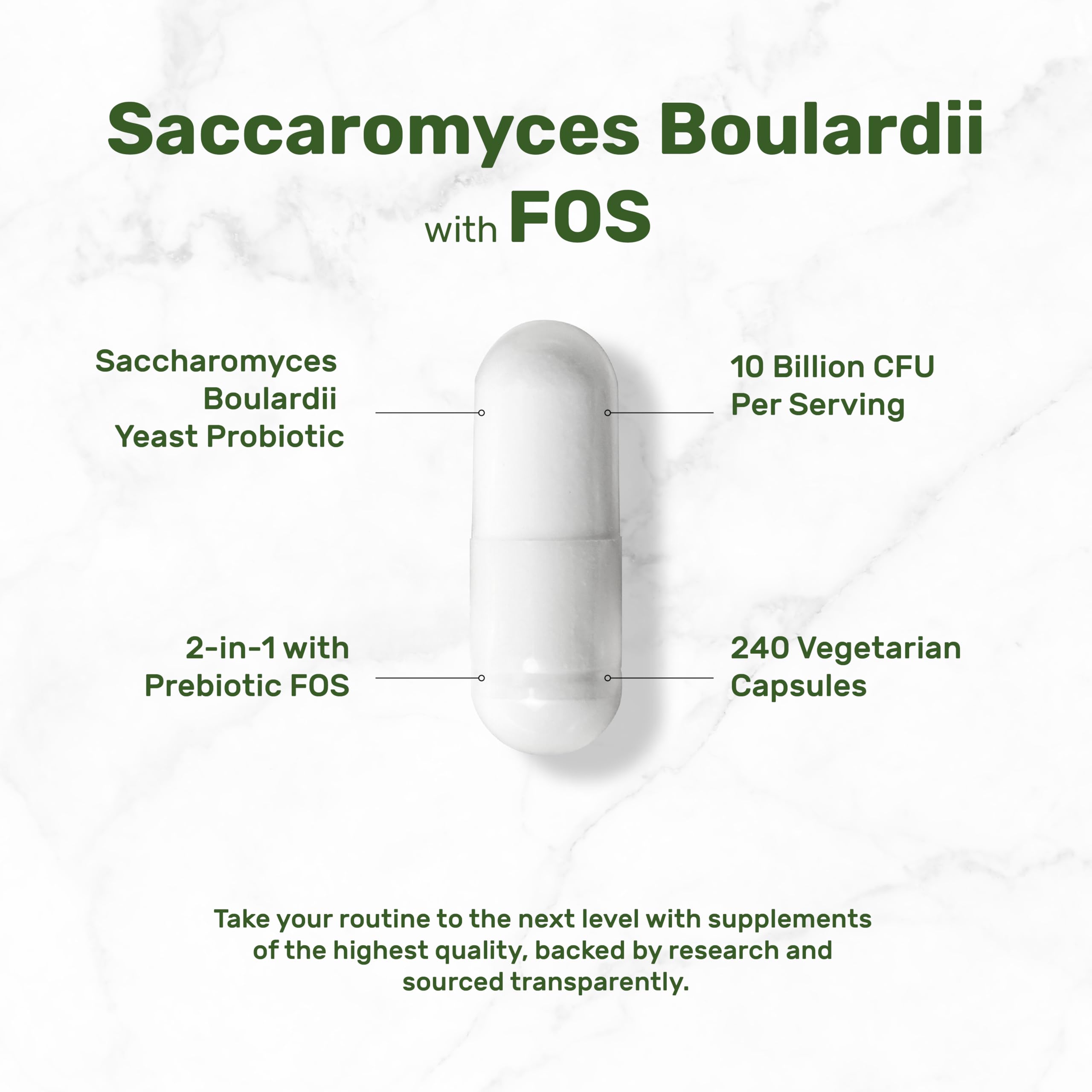 Non-GMO probiotic supplement with FOS for digestive health