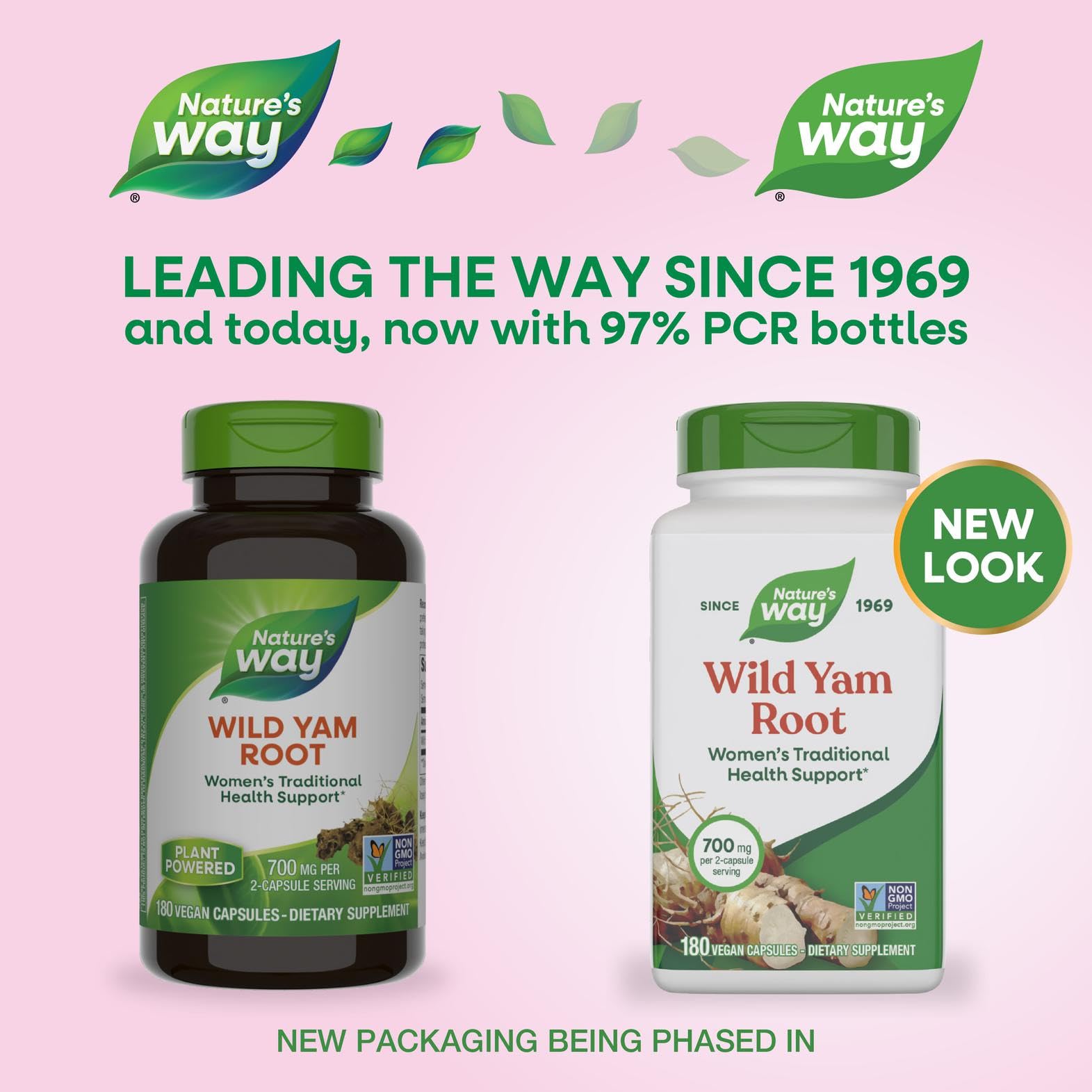 Non-GMO Project Verified seal on Nature's Way Wild Yam bottle