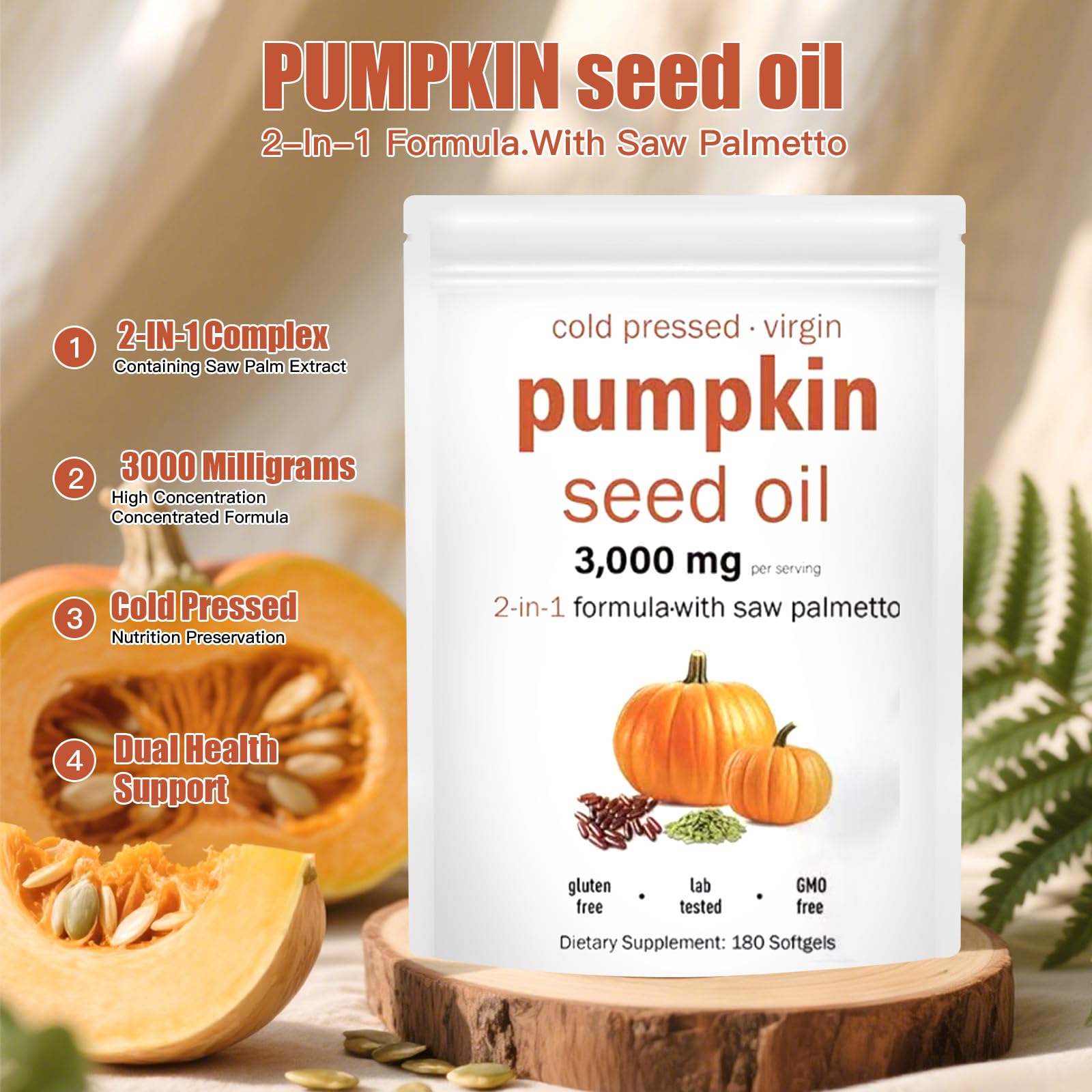 Non-GMO pumpkin seed oil label